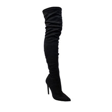  Case of Gisele Over The Knee Boot- Black Faux Suede (12 pairs)