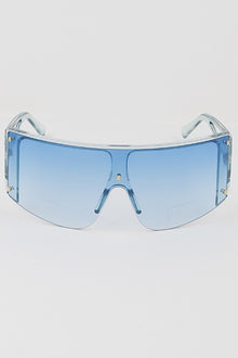  Rimless Shield Sunglasses- Blue