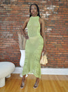 Mermaid Crochet Maxi Dress- Green