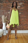 Crinkle Cami Dress- Lime