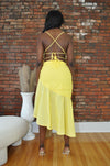 Asymmetrical Midi Dress- Yellow
