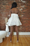 Strapless Tiered Mini Dress- Ivory