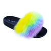 Fanzzy Multi Fur Slides-Yellow/Purple
