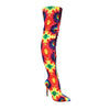 Gisele Printed Over The Knee Boot- Rainbow Tie Dye