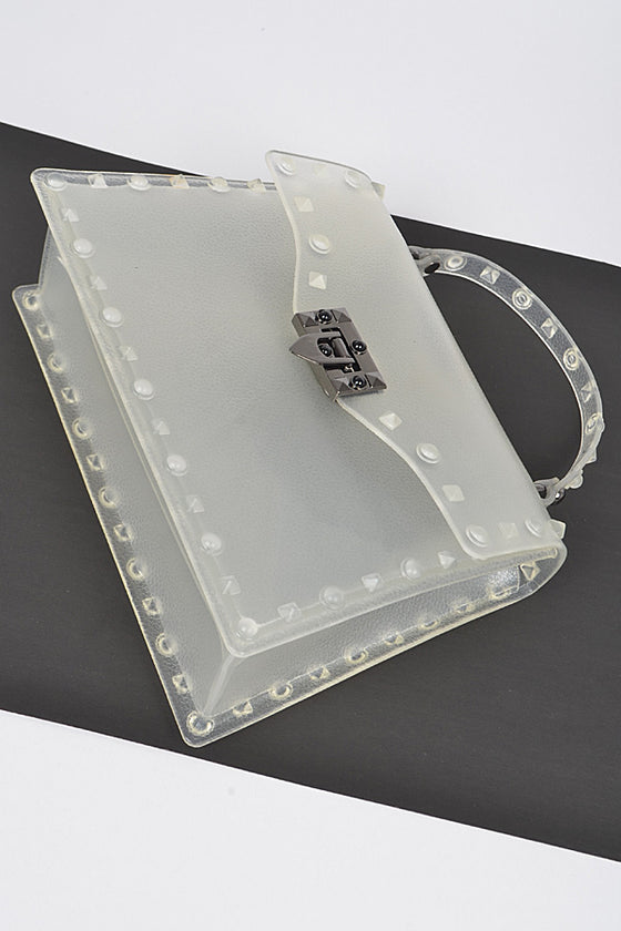 Large Solid Stud Bag- Clear