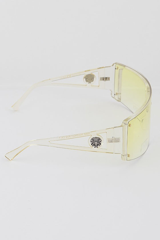 Rimless Shield Sunglasses- Yellow