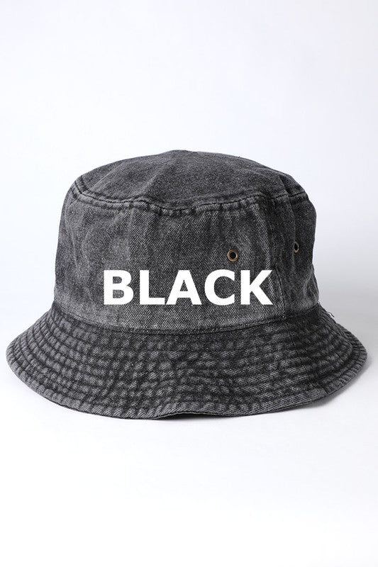 Denim Bucket Hat- Black