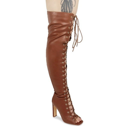 Drip Over The Knee Boot- Brown