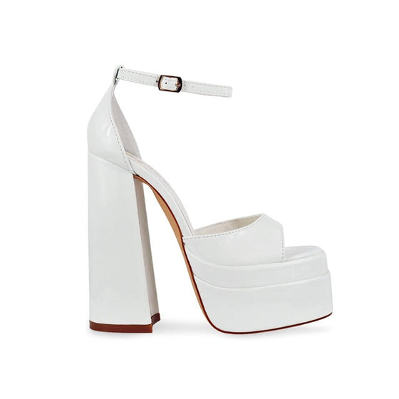 Ari Platform Heel- White