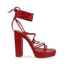  Ashlee Croc Strappy Heel- Red