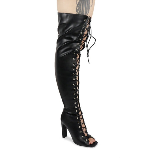 Drip Over The Knee Boot- Black