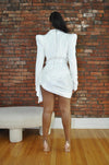 Blazer Drape Dress- White