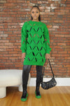 Cutout Sweater Tunic- Green