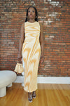 Wave Jacquard Maxi Dress- Mustard/Beige