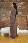 Cable Knit Cardigan- Brown