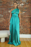 One Side Maxi Dress- Emerald