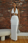 Diamante Cutout Dress- White