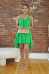 Crinkle Cami Dress- Green