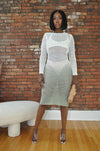 Open Back Crochet Dress - White/Mocha