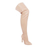 Gisele Over The Knee Boot- Nude Faux Leather