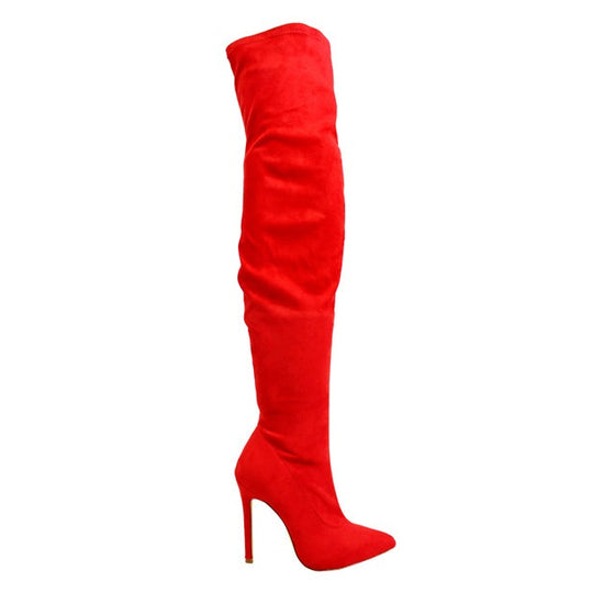 Gisele Over The Knee Boot- Red