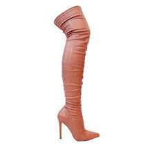 Gisele Over The Knee Boot- Rose Faux Leather