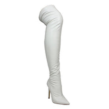  Gisele Over The Knee Boot- White Faux Leather