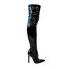Gisele Patent Over The Knee Boot- Black