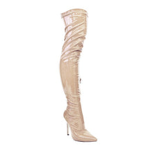  Gisele Patent Over The Knee Boot- Cream