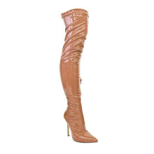  Gisele Patent Over The Knee Boot- Honey