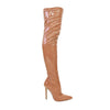 Gisele Patent Over The Knee Boot- Honey