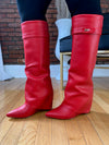 Melina Wedge Boot- Red