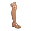Leema Patent Over The Knee Boot- Honey