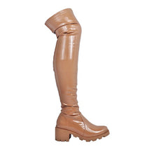  Leema Patent Over The Knee Boot- Honey