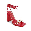 Mable Chain Tie Up Heel- Red