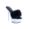 Mafia Fur Platform Heel- Black