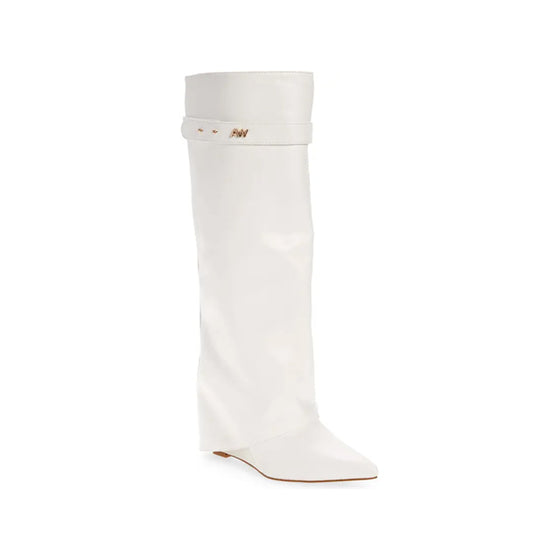 Melina Wedge Boot- White