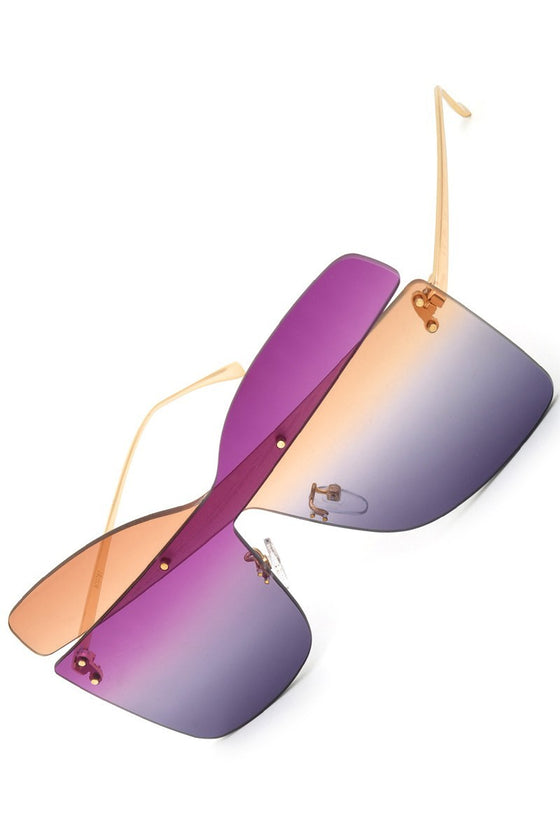 Butterfly Sunglasses- Purple/Yellow