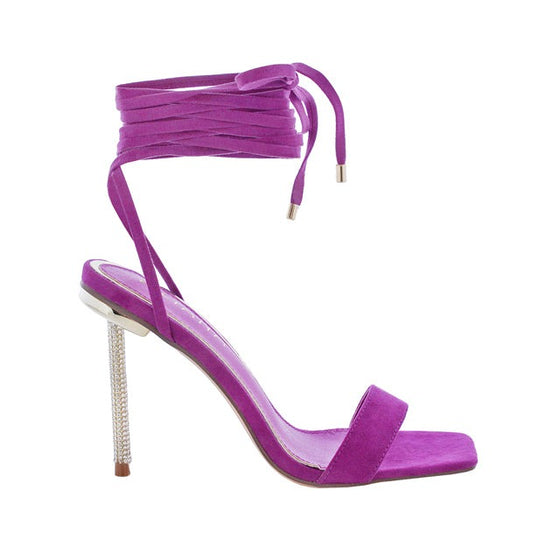 Vita Strappy Crystal Heel- Purple