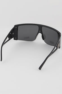  Rimless Shield Sunglasses- Black