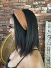 Wide Braided Headband- Brown